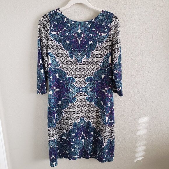 London Times Woman's dress Size 10 Geometric/Paisley Print Boho Spring Easy Care - Picture 2 of 5